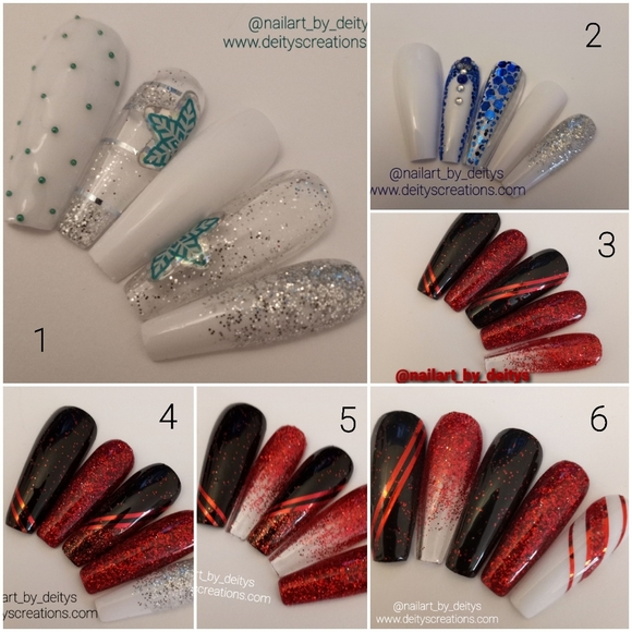 Christmas luxury press on acrylic/gel nails - Picture 3 of 4